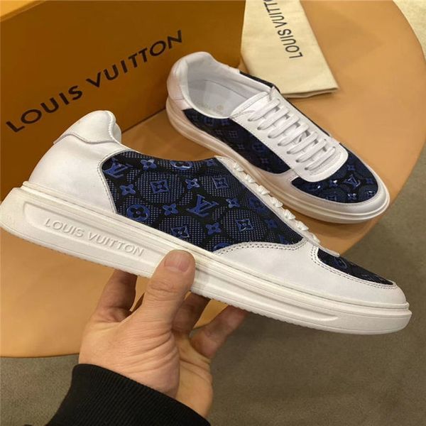 

comfortable luxury design sneakers mens or womens leather flat casual shoes zapatos classic with box 5 k 3 u, Black