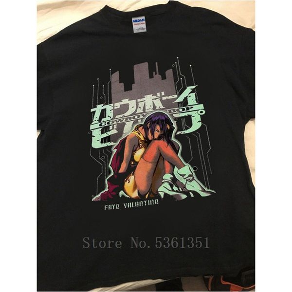 

new rare vtg cowboy bebop t shirt faye valentine anime cartoon spike brand 100% cotton men clothing male slim fit t-shirt
