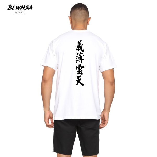 

blwhsa chinese printed t shirt men short sleeve funny t-shirt meaning one's high morality reaching up to the clouds men tees