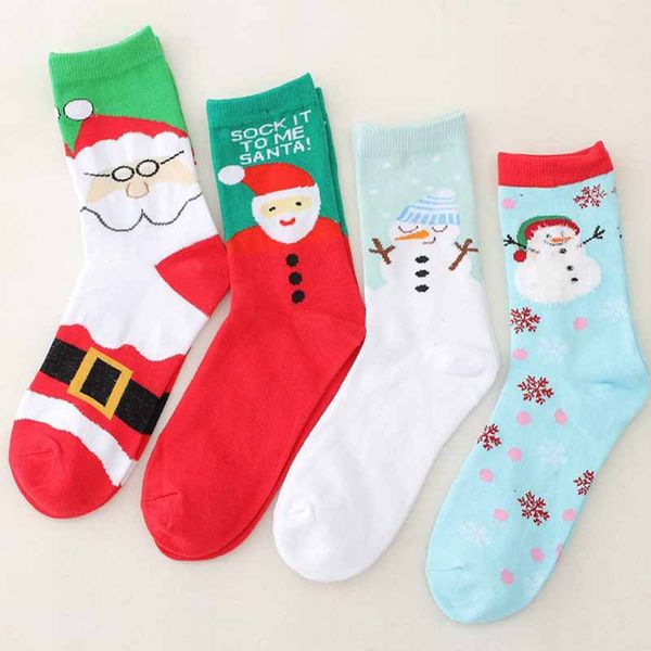

3 pairs autumn winter new year santa claus christmas socks snow elk gift socks long cotton kids men women eur 35-43, Pink;yellow