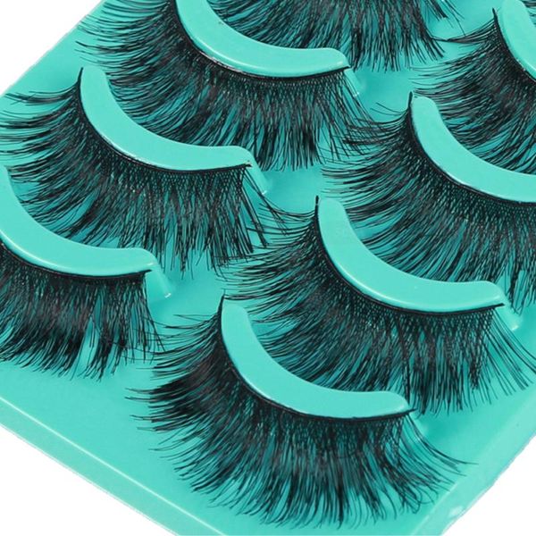 

5 pairs 3d faux mink hair false eyelashes wispy fluffy thick cross natural makeup extension lashes handmade cruelty-lashes