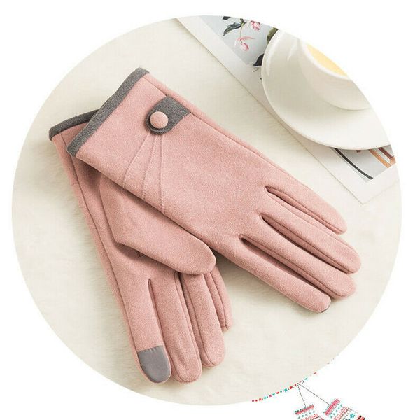 

1pair зимы женщин перчатки сенсорный экран теплый толстые knit теплоизолирующего, Blue;gray