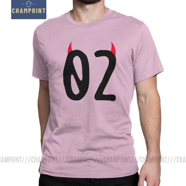 

мужчины футболки 02 zero two in the darling franxx новинка с коротким рукавом animation классический тройники одежда 100% хлопок графический