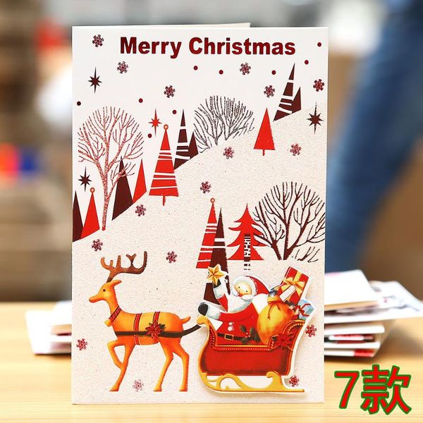 

2020 christmas card blessing card message cartoon greeting postcard thank you cards with envelopes new year gift