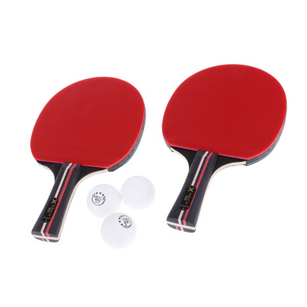 

2pcs professional вуд настольный теннис ракетка понг ракетка paddle bat с 3 бала
