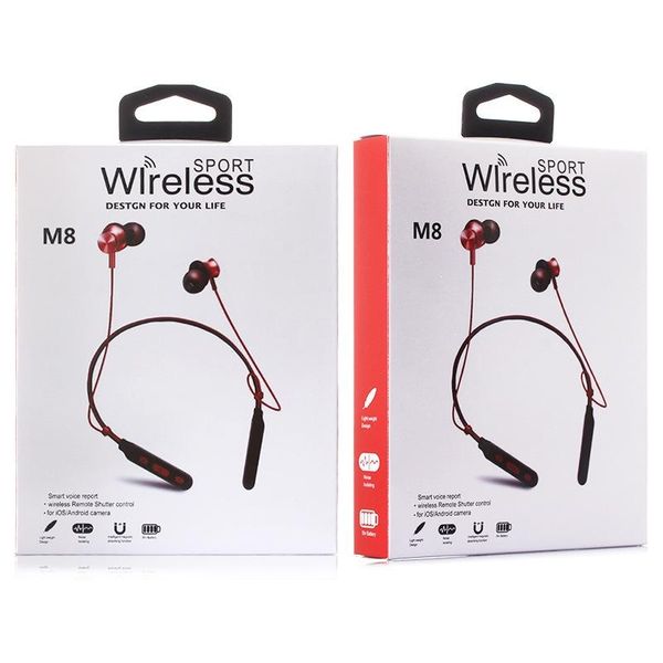 

m8 sports wireless earphone magnetic neckband bluetooth headphones stereo headset with mic for android iphone samsung