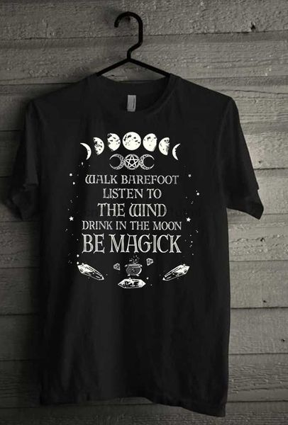 

пить в луна be magick женщины готические футболки стиляги grunge колдовство graphic tee cute рубашка moon lovers (1