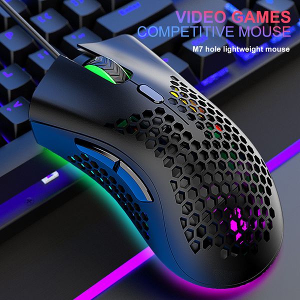

pohiks 1pc optical professional gaming mouse honeycomb shell 12000dpi 7 кнопки rgb световая мыши для пк компьютера ноутбука