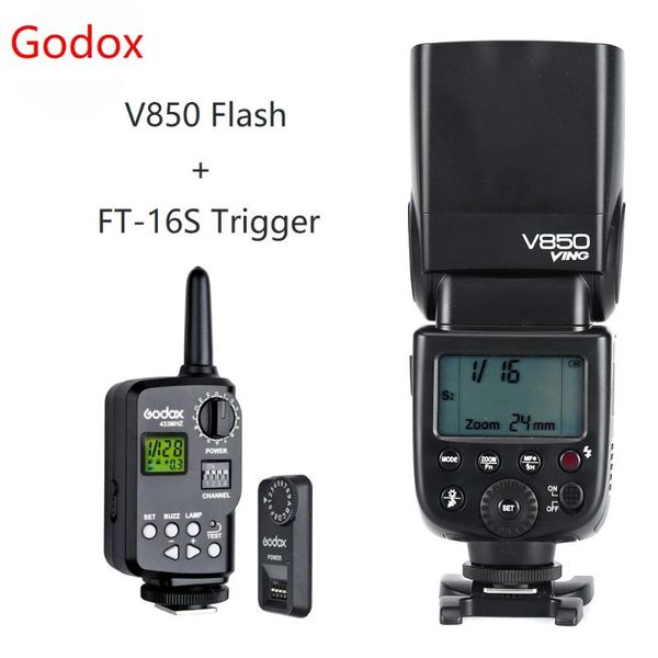 

flashes godox v850 gn58 speedlight with rechargeable li-ion battery speedlite flash light for ft-16s trigger