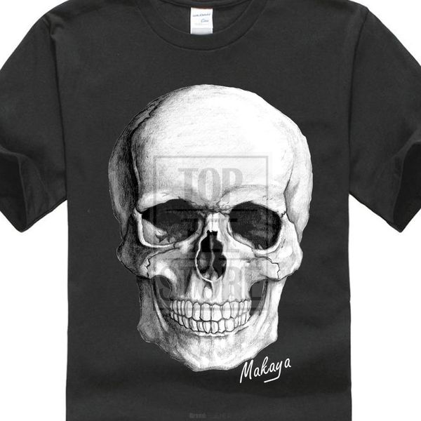 

makaya mens biker t shirt skull 013829