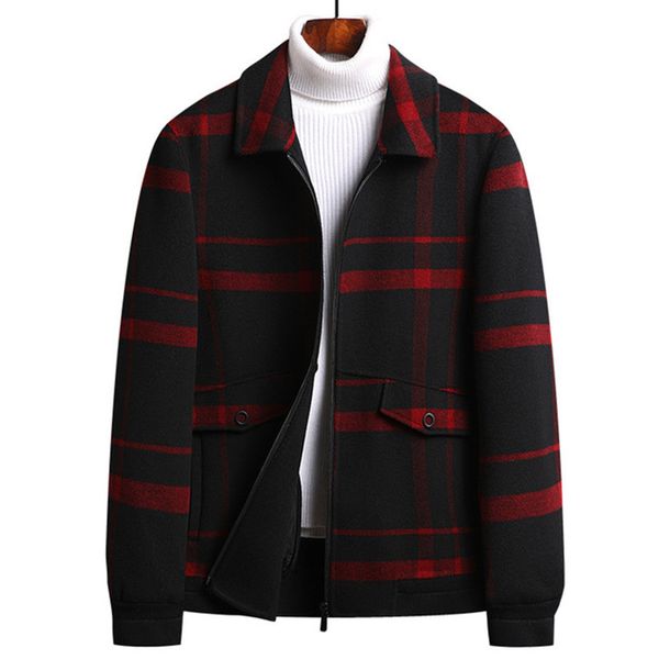 

men's wool & blends autumn and winter fashion double-sided woolen jacket thickened youth casual warm coat, Black