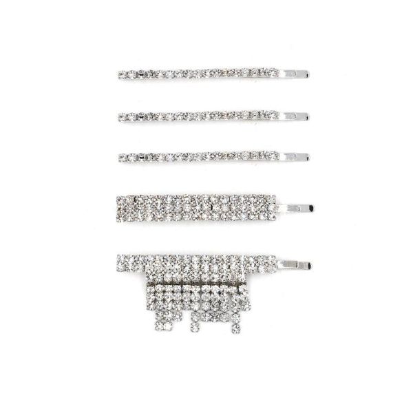 

hair clips & barrettes glass clip side set women long bang, Golden;silver