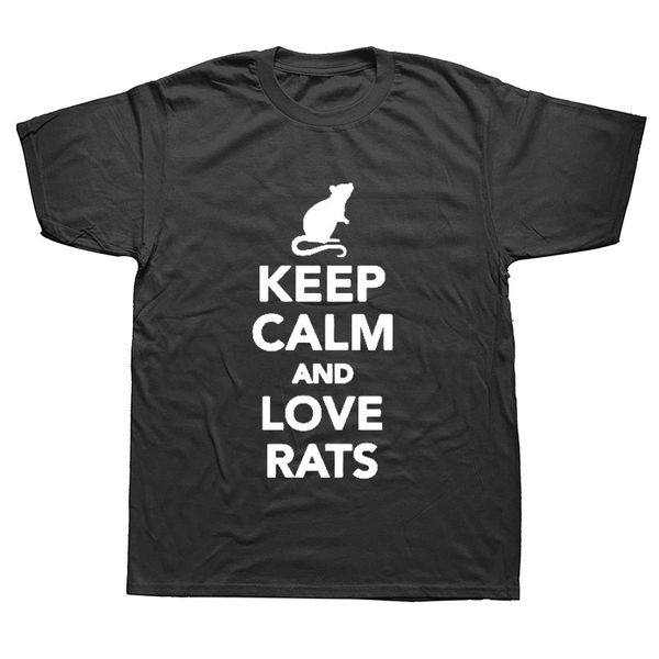 

keep calm and love rats fashion casual funny mans t-shirt
