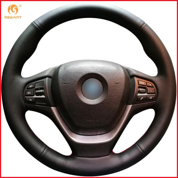 

mewant черная кожа автомобилей руль обложка для f25 x3 f26 2011-2020гг x4 2014-2020 аксессуары для интерьера части