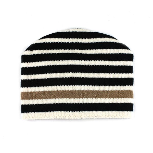 

striped ms. hair knit cap thickening warm autumn and winter section ms. set head hat take off without eaves urine hat, Blue;gray
