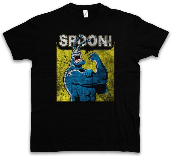 

spoon t-shirt comic fun superhero der the arthur terror tick cartoon funny clothing casual short sleeve t shirt