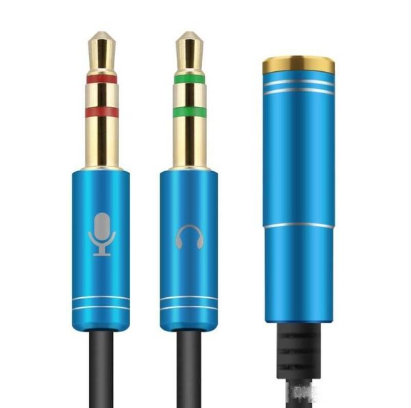 

3.5mm 1 female to 2 male aux audio cable mic splitter cable earphone headphone adapter cable for phone pad mobile