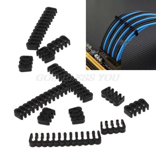 

computer cables & connectors 12pcs pp cable comb /clamp /clip /dresser for 2.5-3.0 mm cables black 6/8/24 pin computer cable comb