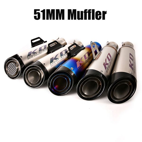 

motorcycle exhaust system slip on 51mm muffler tips escape vent pipe baffle no db killer 310mm for universal atv dirt bike