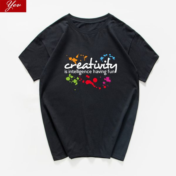 

creativity is intelligence have fun funny t shirt men cool summer streetwear 100% cotton tshirt hip hop tee shirt homme harajuku