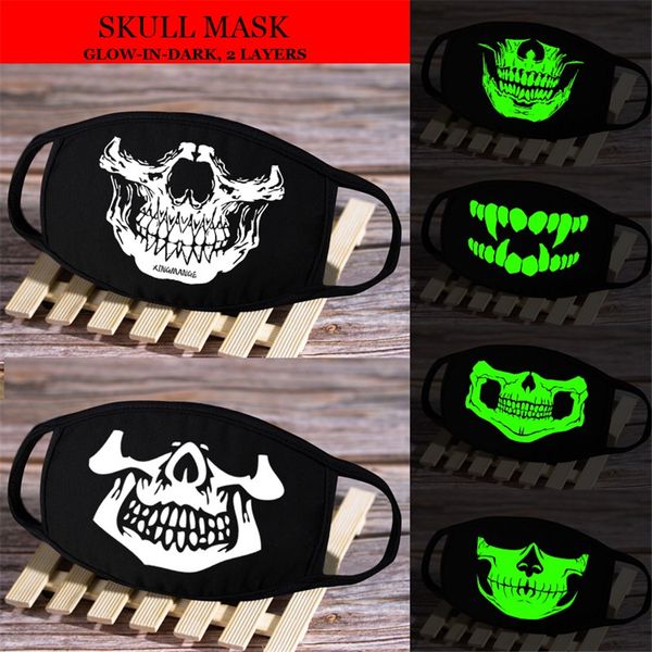

luminous anime glow-in-dark cartoon cosplay cotton black dust-proof windproof fluorescence protect halloween cotton masks half face lum