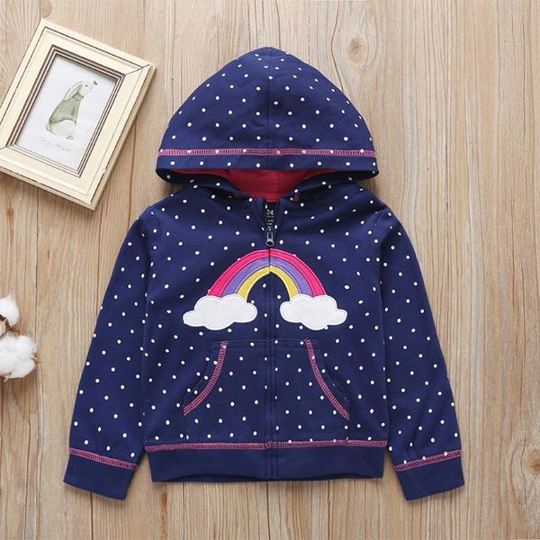 

kids jackets for girls toddler kids boys girls hooded dot print zipper windproof coat outwear jacket #c, Blue;gray