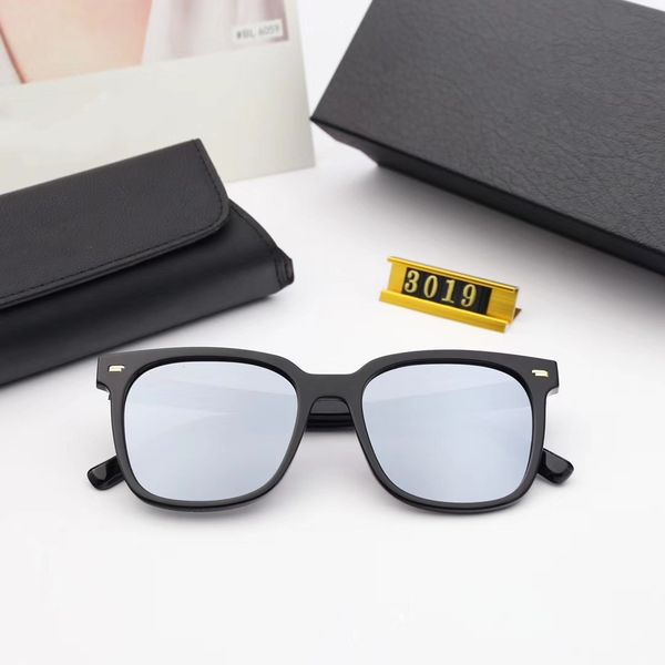 

2020 box sunglasses, fashionable sunglasses, fashionable sunglasses, new glasses for men and women, full frame, multi applicable 3019, White;black