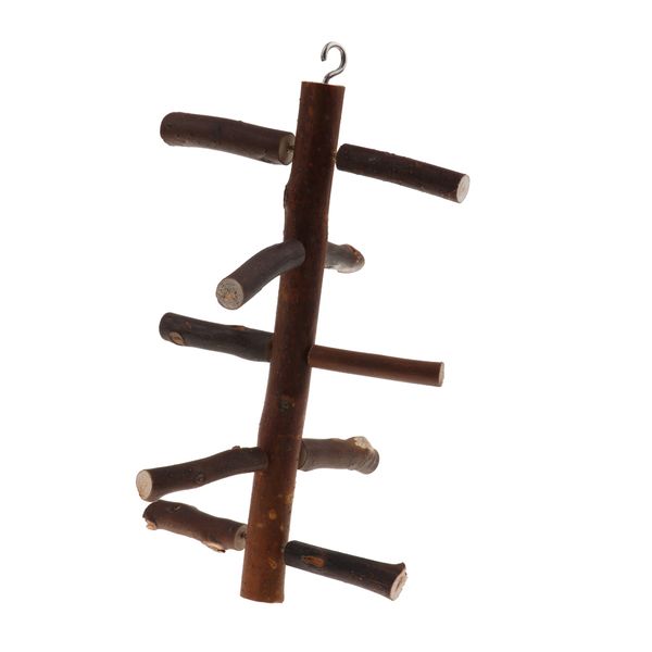 

pet parrot wood rotation stand rack toy branch perches toy for bird cage