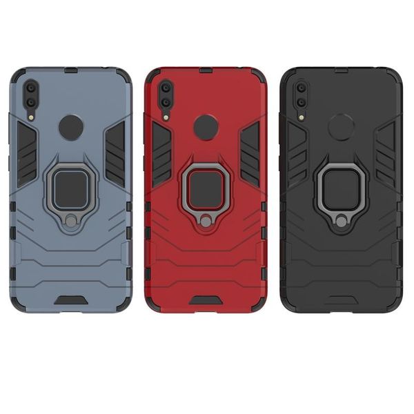 

2 in 1 armor luxury shockproof hard holder case for huawei y7 2019 magnetic ring holder phone case