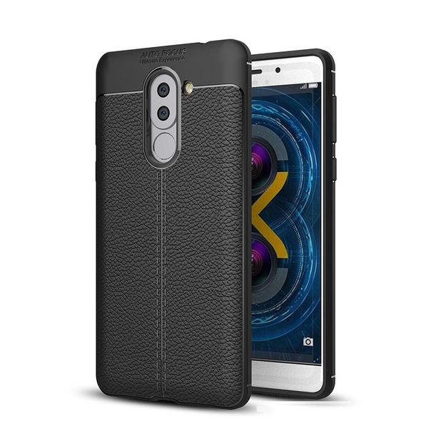 

anti scratch litchi pattern luxury leather case for honor 6x slim soft tpu silicone back cover case