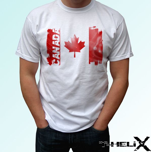 

2019 new brand t shirt men short sleeve funny canada flag - white t shirt country design - mens sizest shirt ideas
