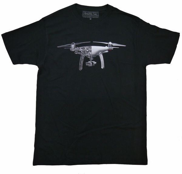 

new 2019 funny print t shirt men dji t-shirt, drone t-shirt with technical drawing, phantom 4 t shirt custom