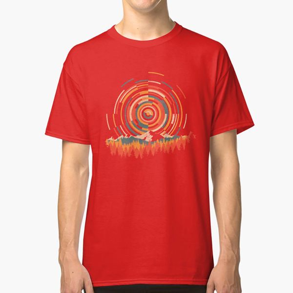 

the geometry of sunrise t shirt sun sunrise sunset mountains landscape nature vintage geometry pattern circles