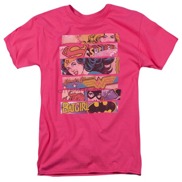 

supergirl batgirl wonder woman three of a kind pink t-shirt all sizes