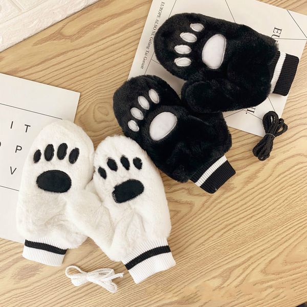 

five fingers gloves woman winter warm cute student thickened women, Blue;gray