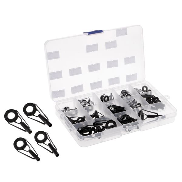 

65pcs металла удочка направляющие кольца rod ремонтный комплект diy советы кольца
