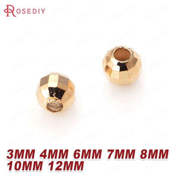 

other 3mm 4mm 6mm 7mm 8mm 10mm 12mm 24k champagne gold color brass faceted beads spacer diy jewelry accessories