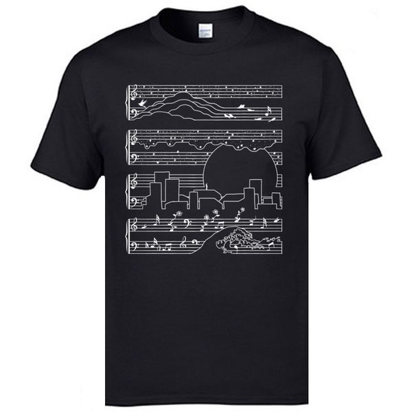 

2019 men & tees the moonlight sonata print t shirts pure cotton short sleeve read music note graphic tshirt for male