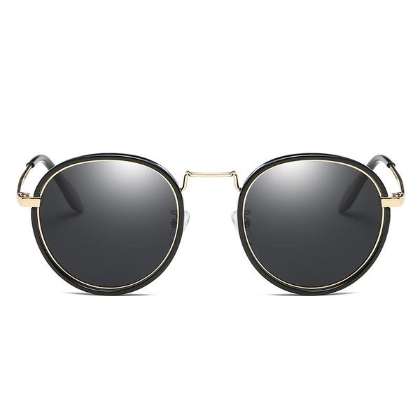 

2018 personality fashion round sunglasses excellent vintage polarized sunglasses casual uv400 retro sun glasses excellent goggle, White;black