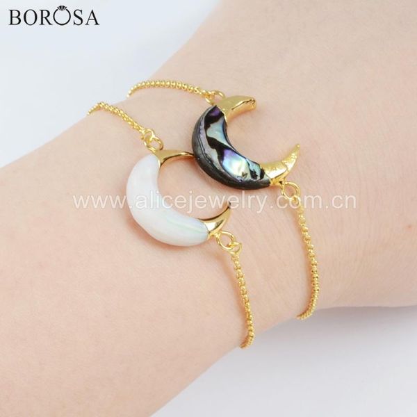 

crescent природные abalone shell браслеты подвески для женщин мода золото цвет белый shell ankel браслет цепи ювелирных изделий g1718, Golden;silver