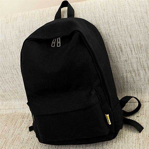 

sale college style canvas pure color backpack fashion adolescent girl backpack female school travel bag