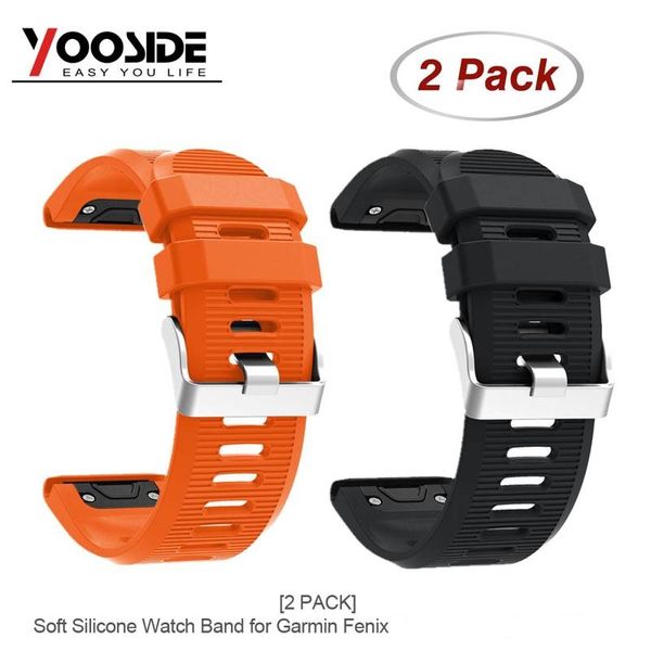 

2-pack silicone 26mm easy quick fit sport watch band strap for garmin fenix 5x/fenix 3/3 hr/d2 charlie/ descent mk1 wristband