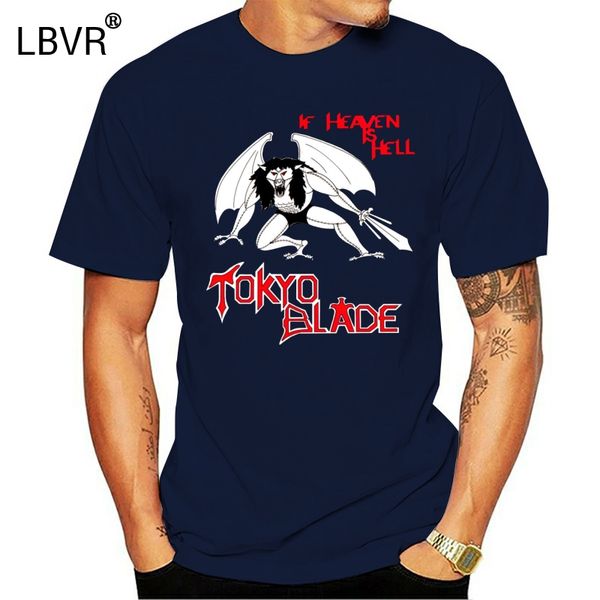 

tokyo blade if heaven is hell 1983 metal tees black t-shirt for men's s-3xl