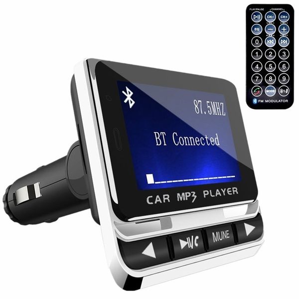 

fm12b lcd screen wireless fm transmitter bluetooth car mp3 player car kit with usb charger support tf card line-in aux