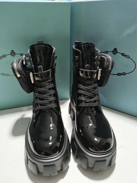 

with package boots black lace-up 2020 new pocket muffin ankle boot wallet platform boot trend fashion