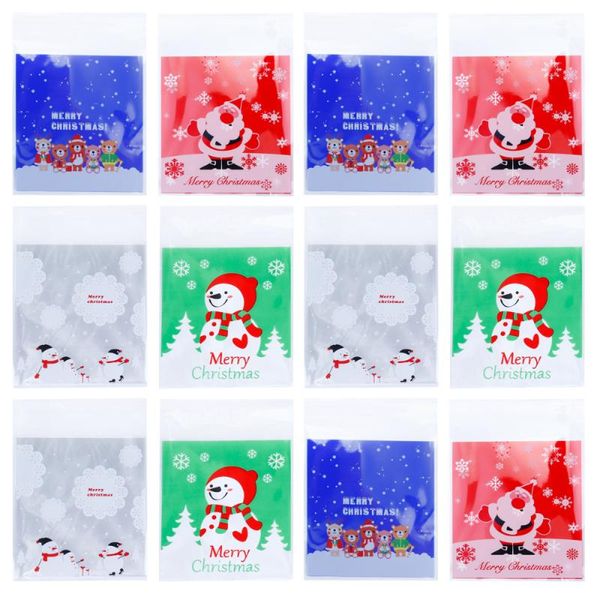 

400pcs christmas baking bag self-adhesive bags snowman deer bag candy