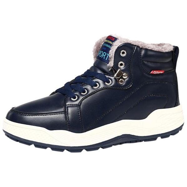 

sagace men's boots casual shoes men plus velvet warm cotton lace-up snow boots men winter waterproof warm comfortable snow, Black