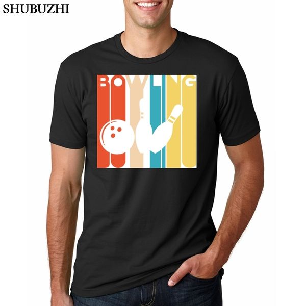 

старый урожай боулинг дизайн искусство для bowlers футболки мужчин ретро ringer мяча футболки для мужчин хлопка новых случайных мод марки