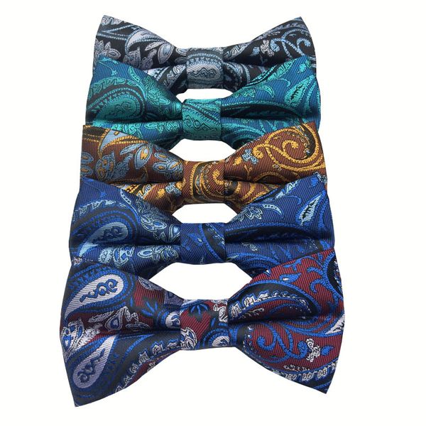 

hisdern self tie bow ties for men bowtie paisley jacquard woven classic men butterfly luxury self bow tie business party wedding, Blue;purple