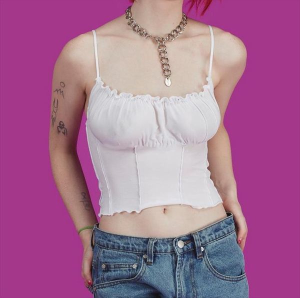 

верхняя часть бака sexy женщины без рукавов crop tops cami tank жилет бретели блузка повседневной футболки, White